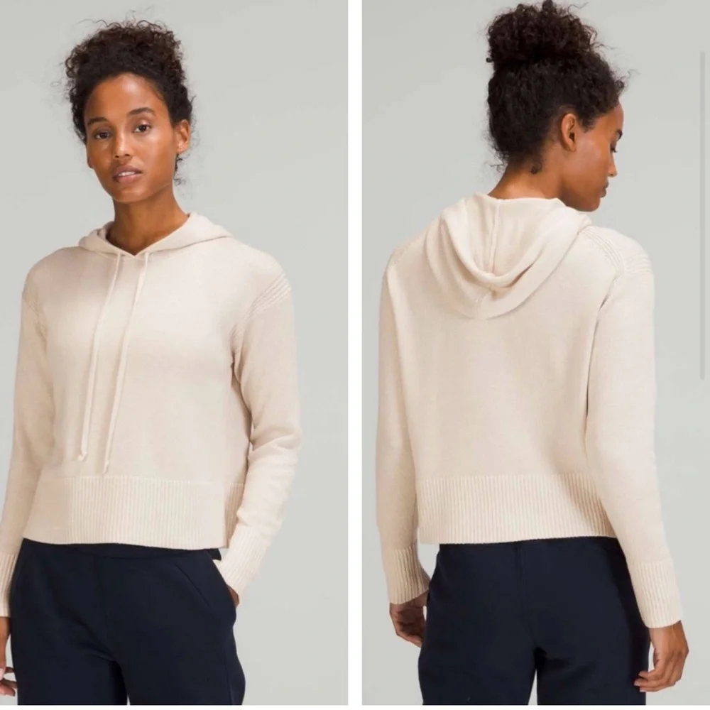 Lululemon Double Knit Sweater Hoodie White Opal